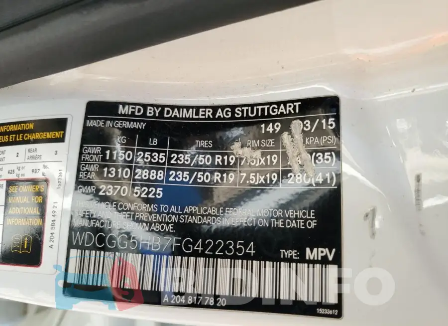 WDCGG5HB7FG422354 Photo# 13