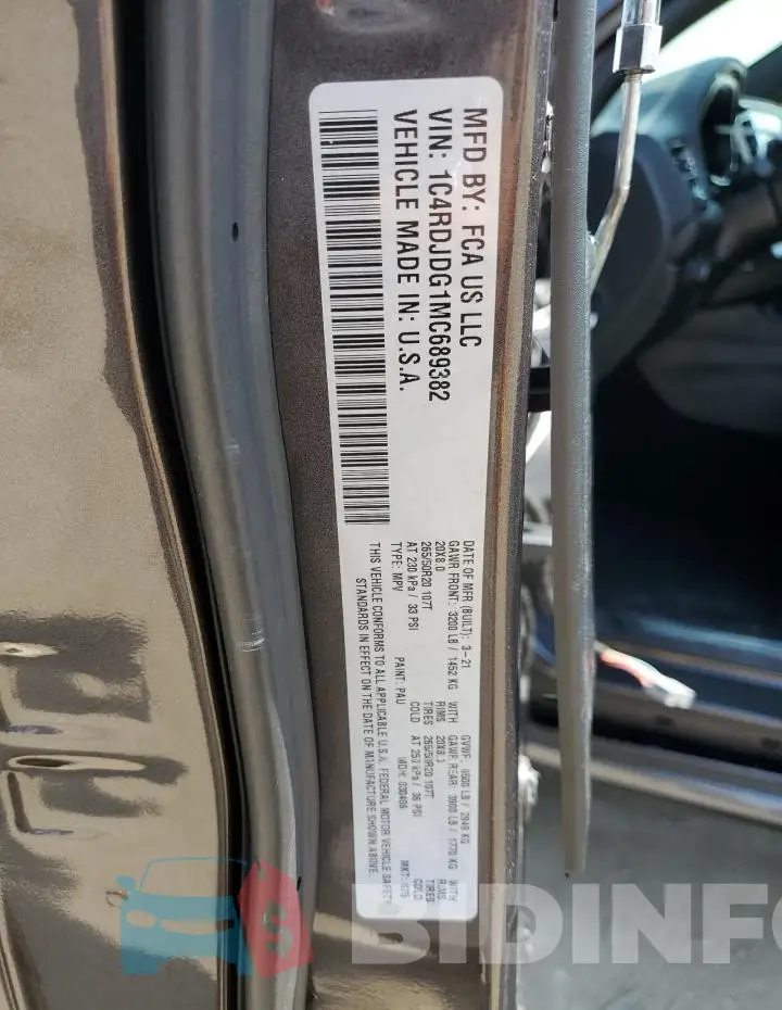 1C4RDJDG1MC689382 Photo# 14