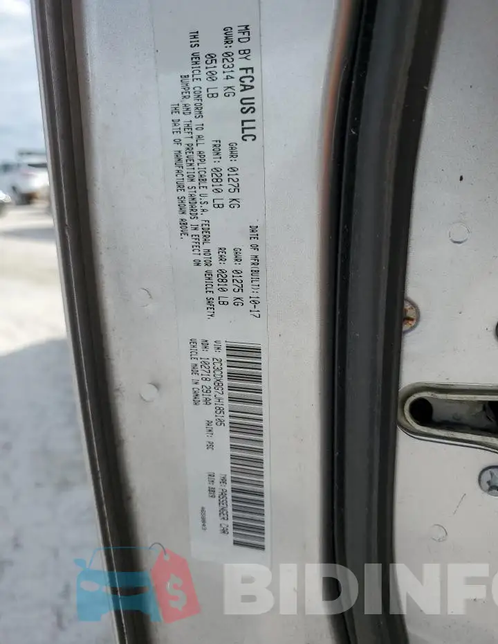 2C3CDXBG7JH185105 Photo# 13