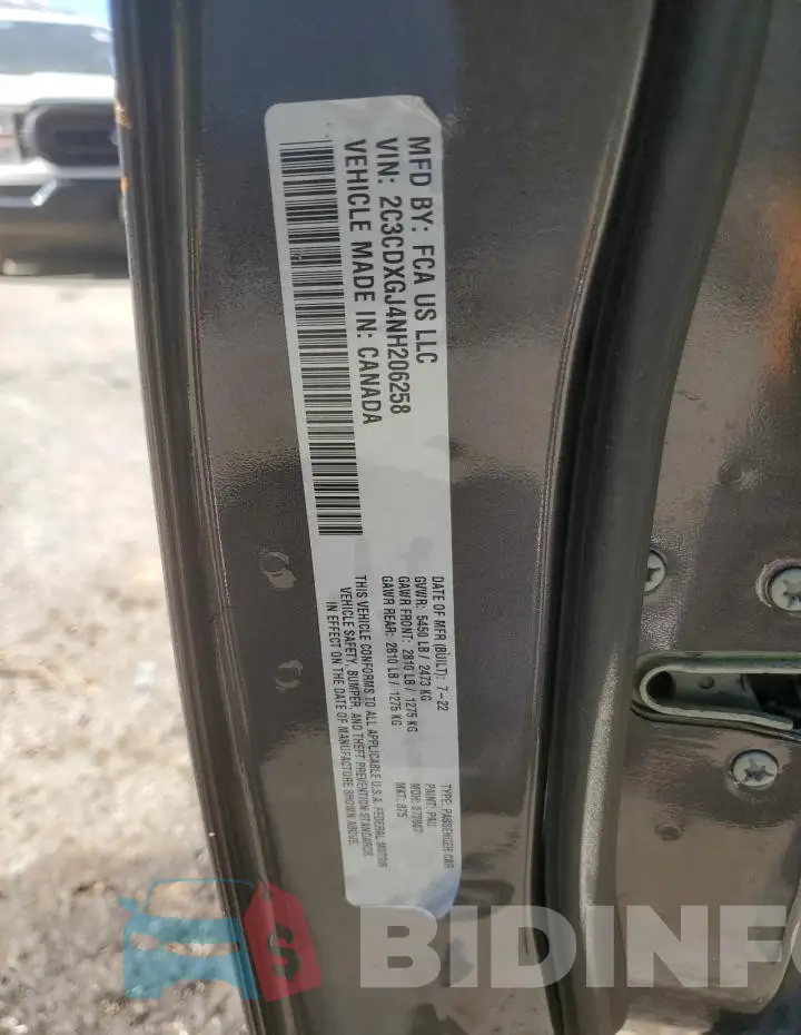 2C3CDXGJ4NH206258 Photo# 13