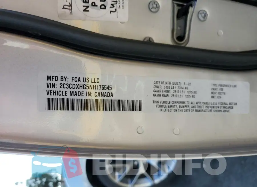 2C3CDXHG5NH176545 Photo# 12