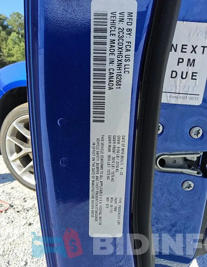 2C3CDXHGXNH182681 Photo# 13