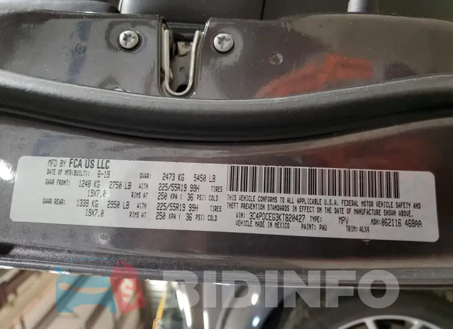 3C4PDCEG3KT820427 Photo# 13