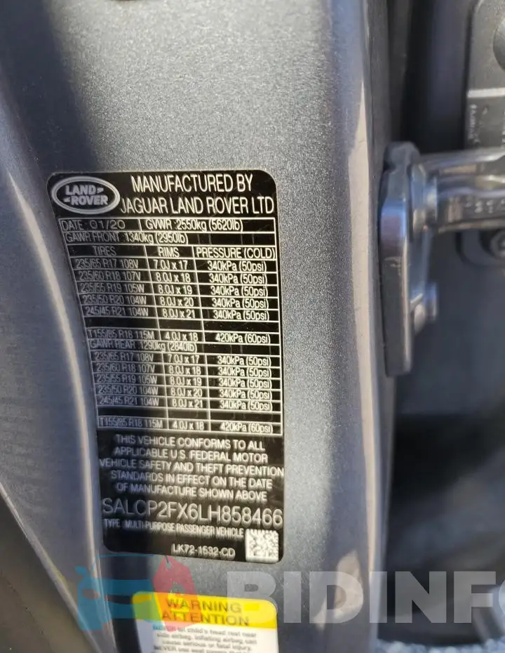SALCP2FX6LH858466 Photo# 13