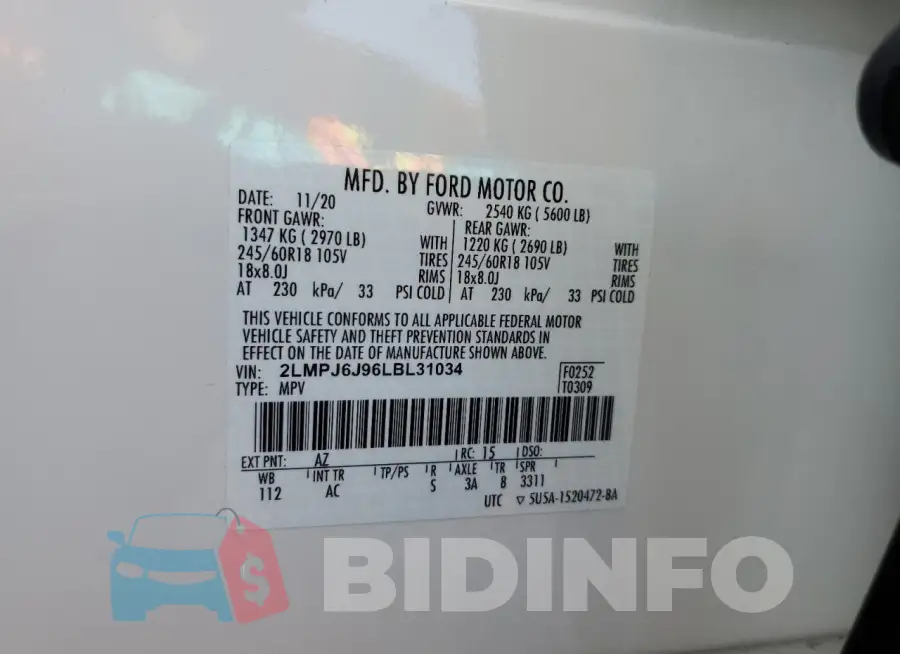 2LMPJ6J96LBL31034 Photo# 13