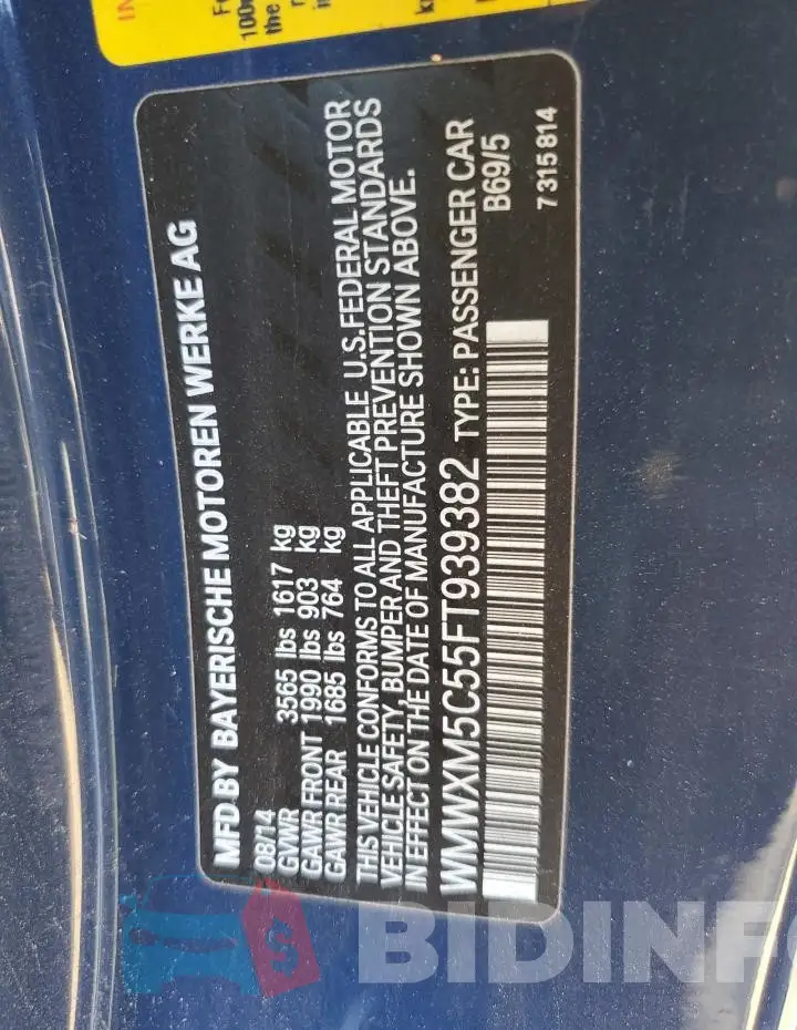 WMWXM5C55FT939382 Photo# 12