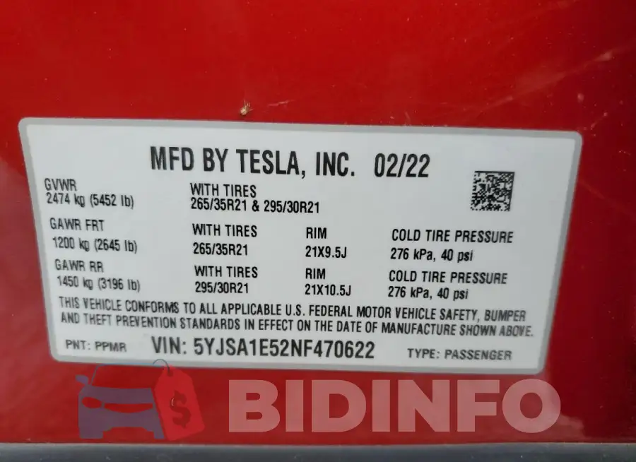 5YJSA1E52NF470622 Photo# 13