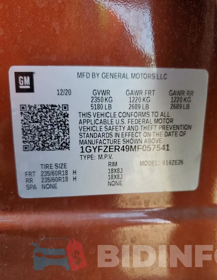 1GYFZER49MF057541 Photo# 13