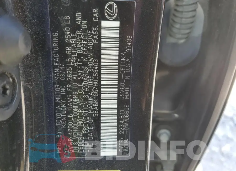 58ABK1GG7HU058403 Photo# 13