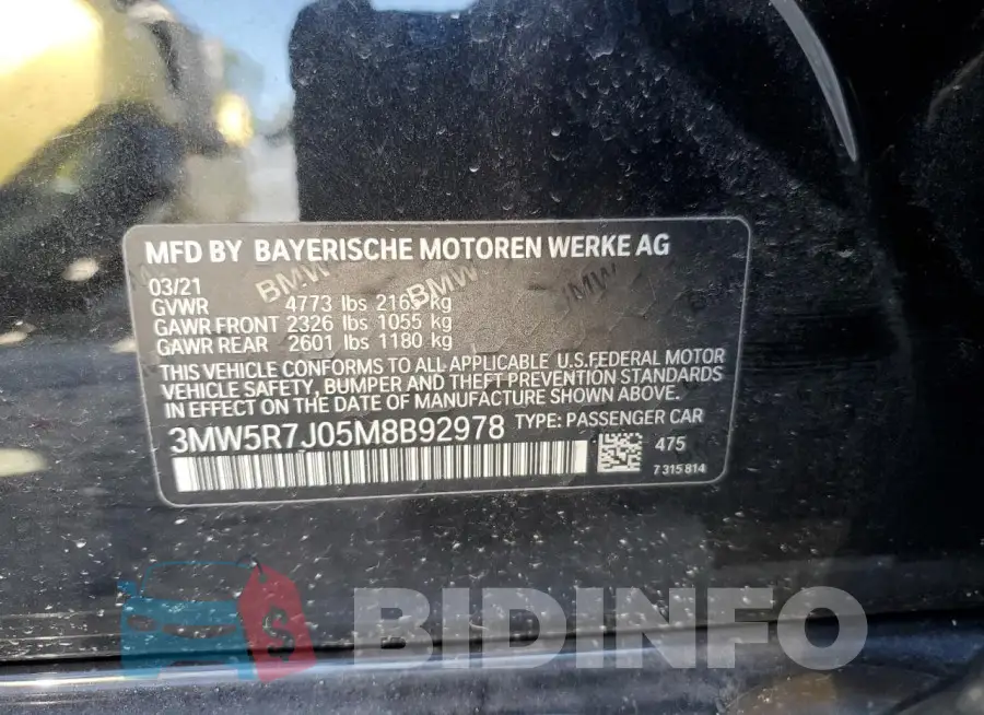 3MW5R7J05M8B92978 Photo# 12