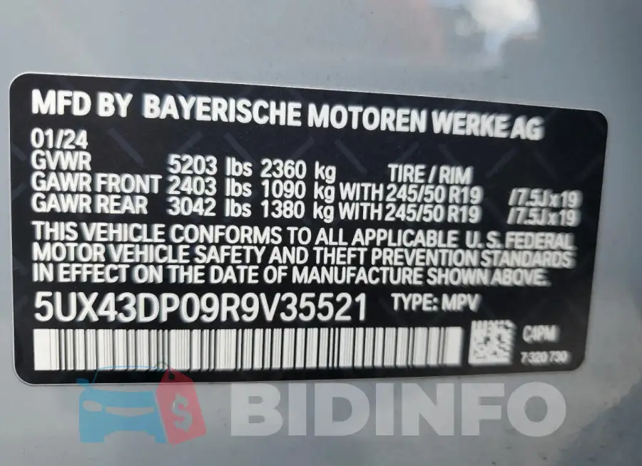 5UX43DP09R9V35521 Photo# 14