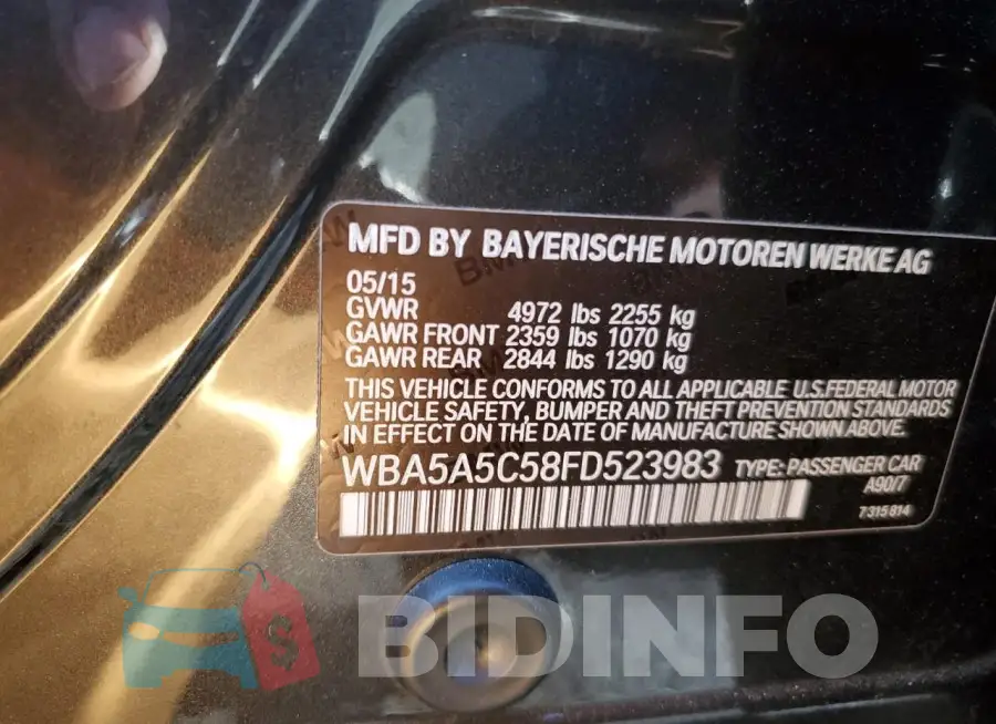 WBA5A5C58FD523983 Photo# 12