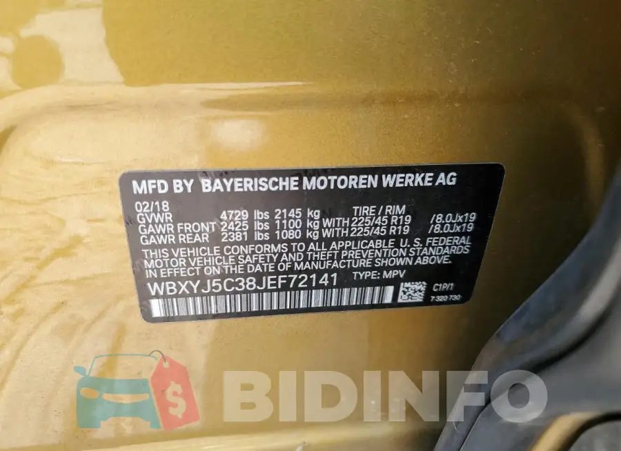 WBXYJ5C38JEF72141 Photo# 12