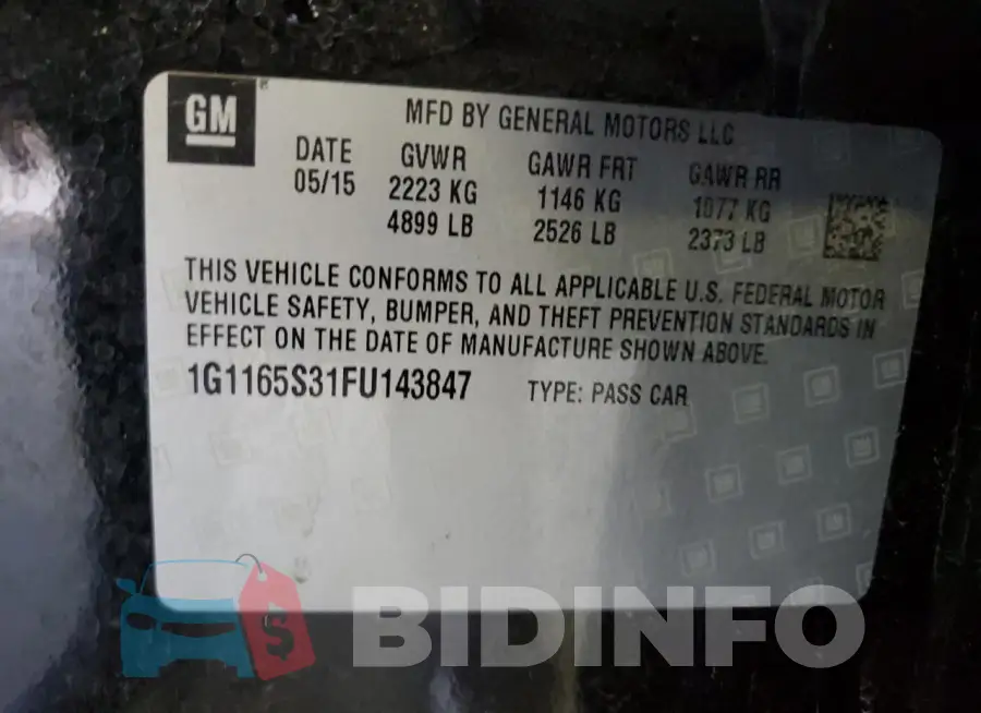 1G1165S31FU143847 Photo# 13