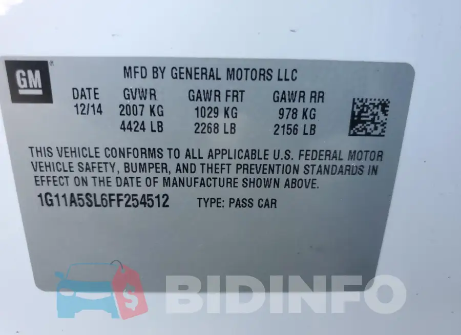 1G11A5SL6FF254512 Photo# 12