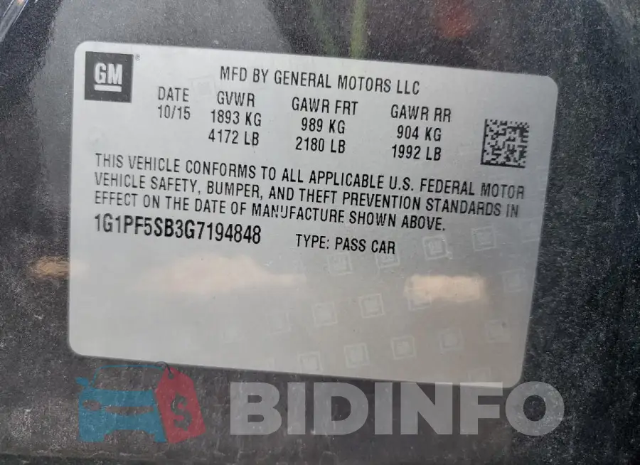1G1PF5SB3G7194848 Photo# 12