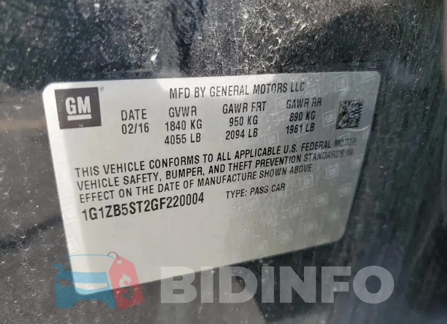 1G1ZB5ST2GF220004 Photo# 12