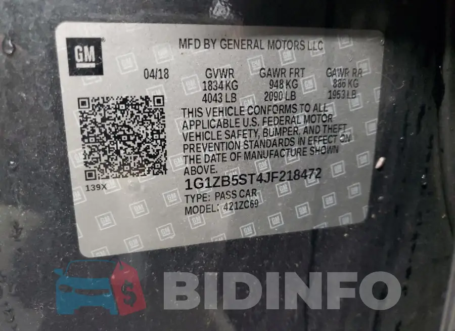 1G1ZB5ST4JF218472 Photo# 12