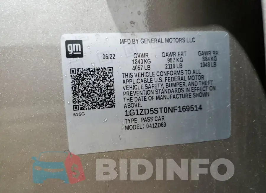 1G1ZD5ST0NF169514 Photo# 12