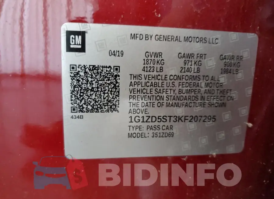 1G1ZD5ST3KF207295 Photo# 12
