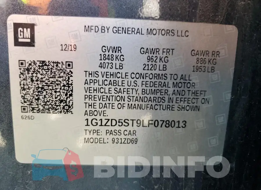 1G1ZD5ST9LF078013 Photo# 12