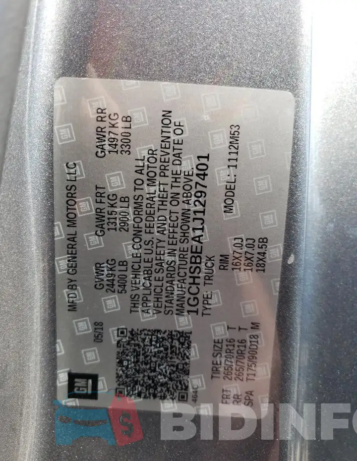 1GCHSBEA1J1297401 Photo# 13