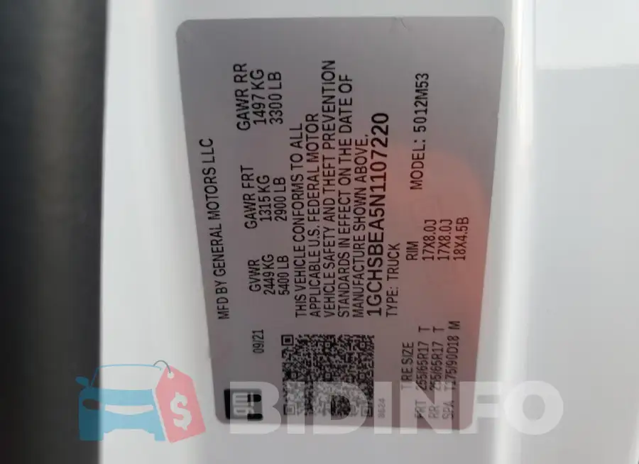 1GCHSBEA5N1107220 Photo# 12