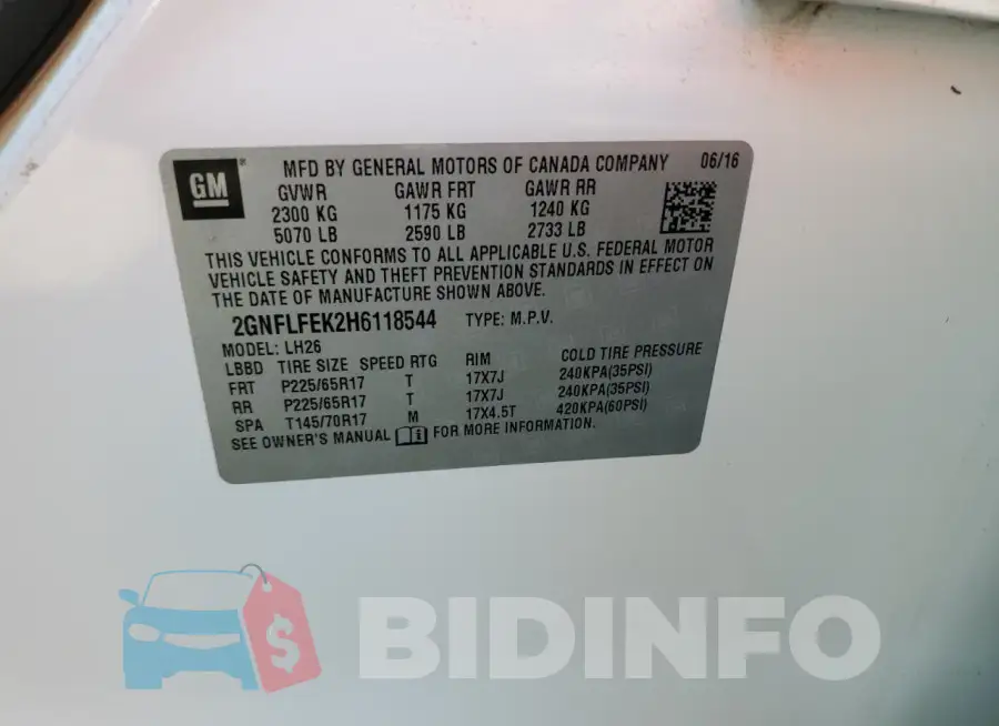 2GNFLFEK2H6118544 Photo# 13