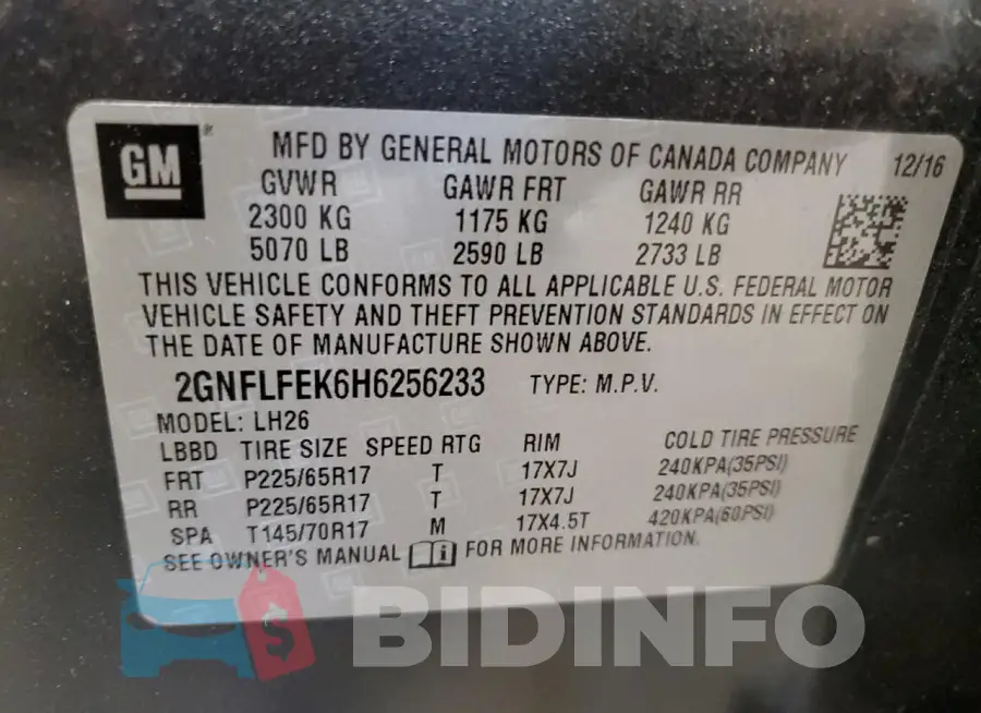 2GNFLFEK6H6256233 Photo# 13