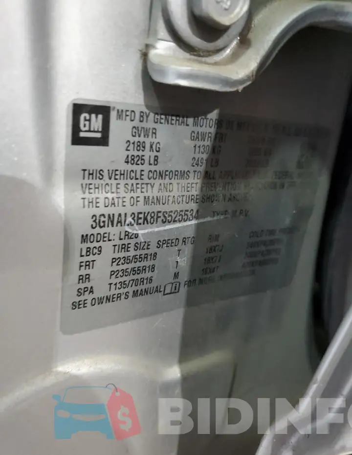 3GNAL3EK8FS525534 Photo# 13