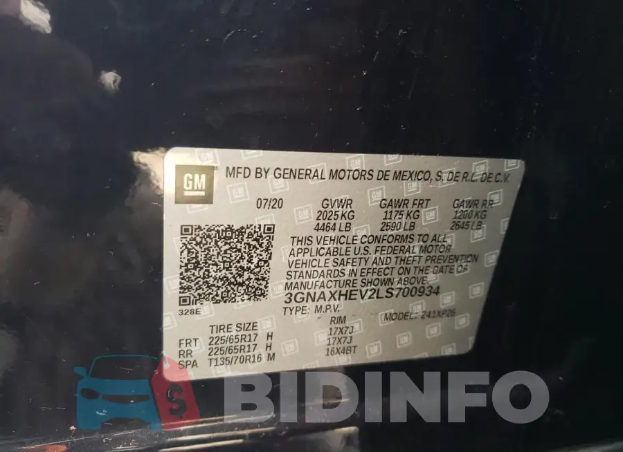3GNAXHEV2LS700934 Photo# 12