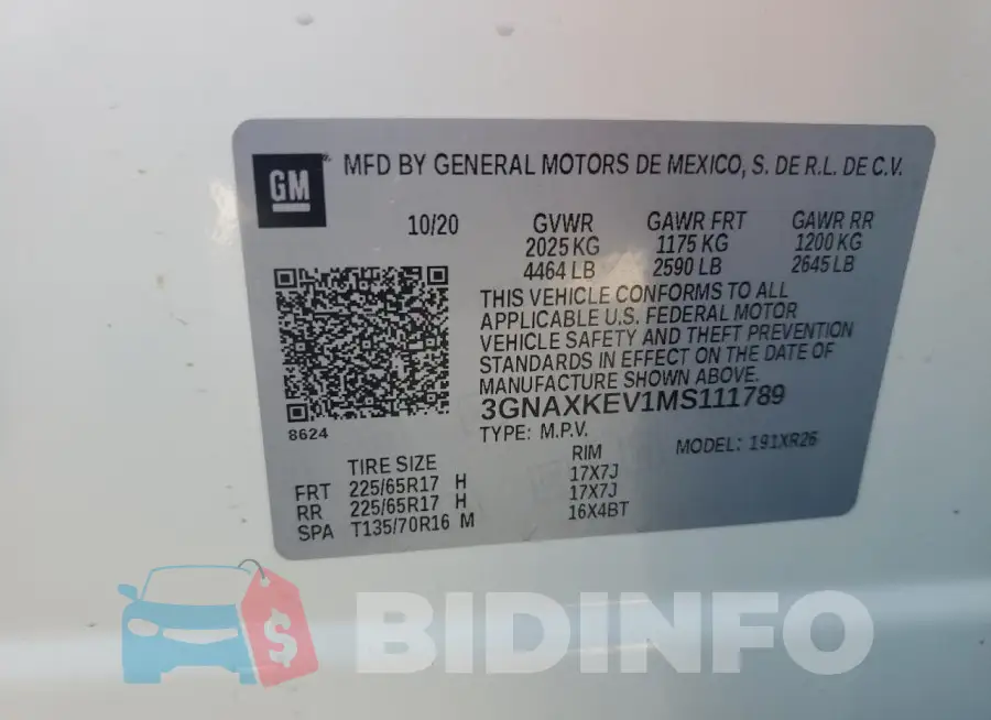 3GNAXKEV1MS111789 Photo# 13