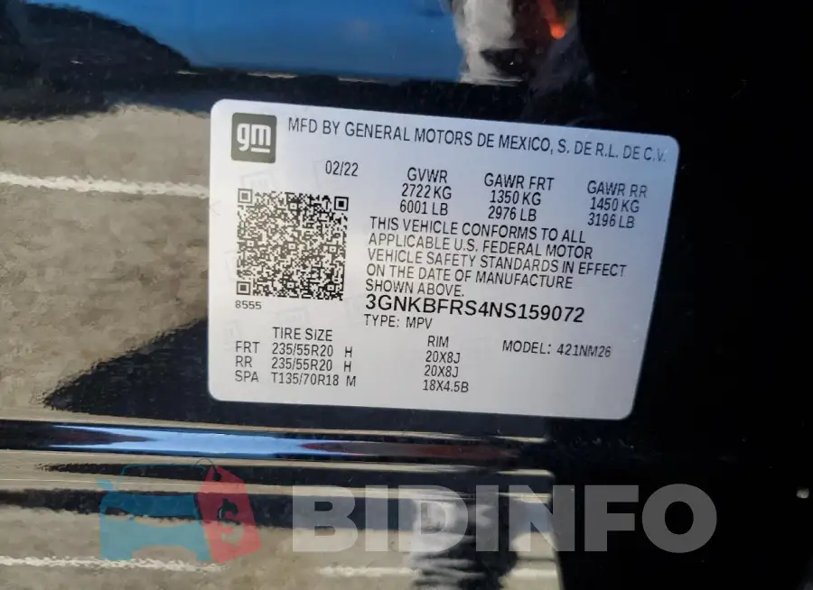 3GNKBFRS4NS159072 Photo# 13