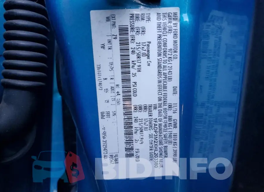 1FADP3M2XHL203360 Photo# 13