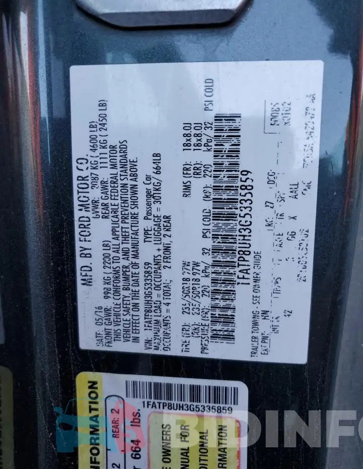1FATP8UH3G5335859 Photo# 13