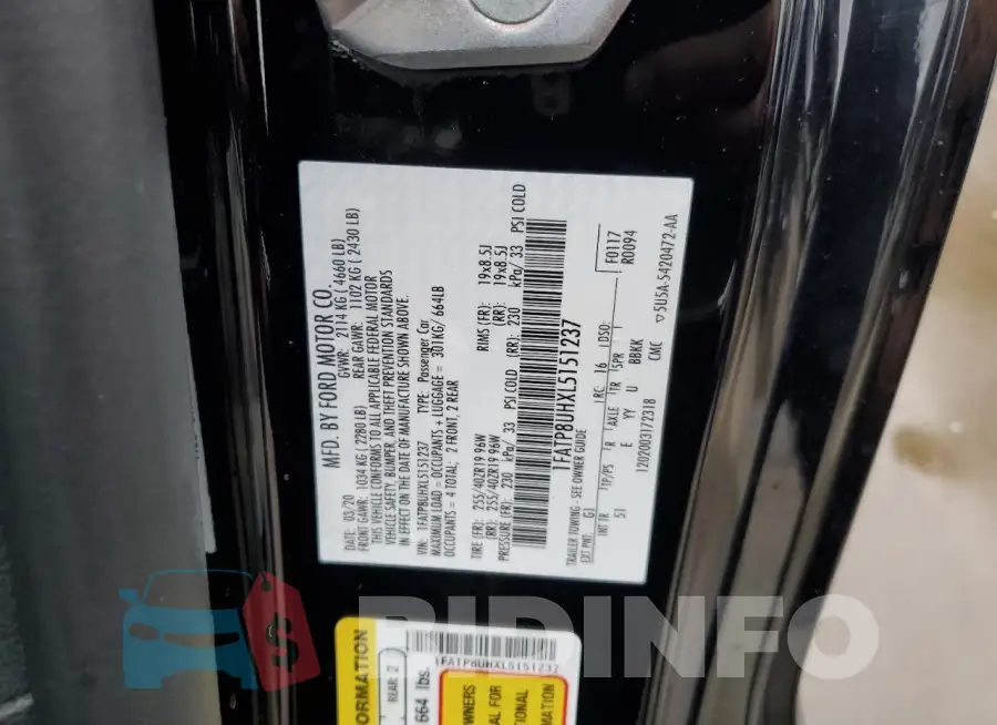 1FATP8UHXL5151237 Photo# 13