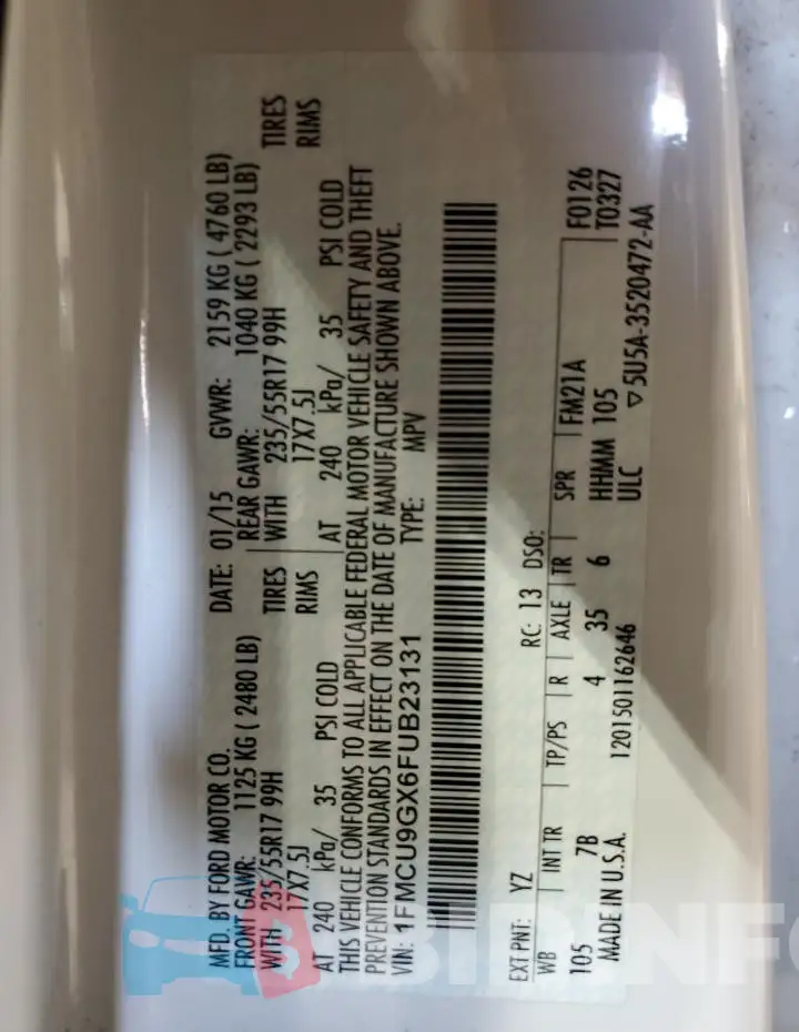 1FMCU9GX6FUB23131 Photo# 14