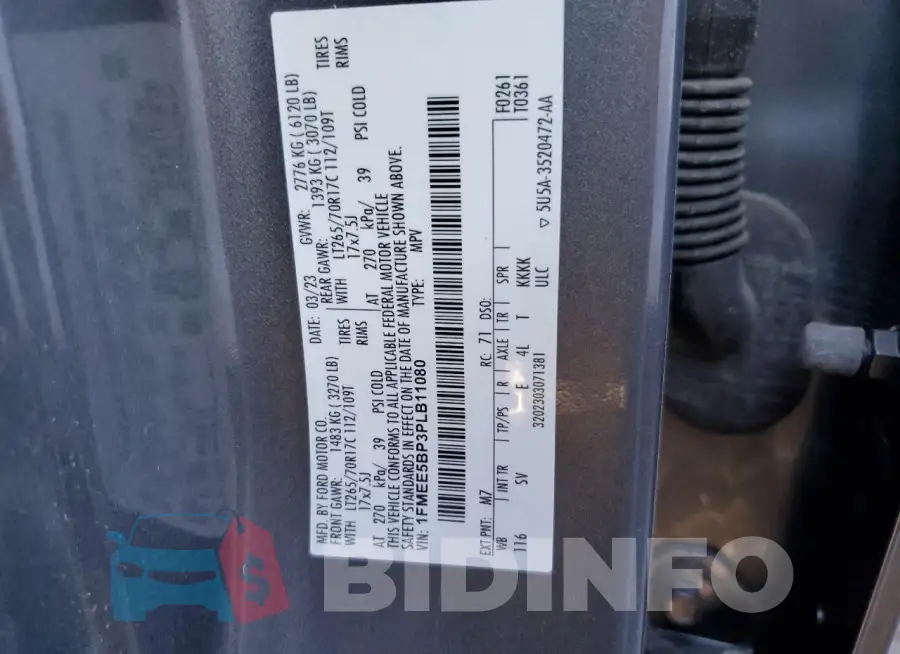 1FMEE5BP3PLB11080 Photo# 13