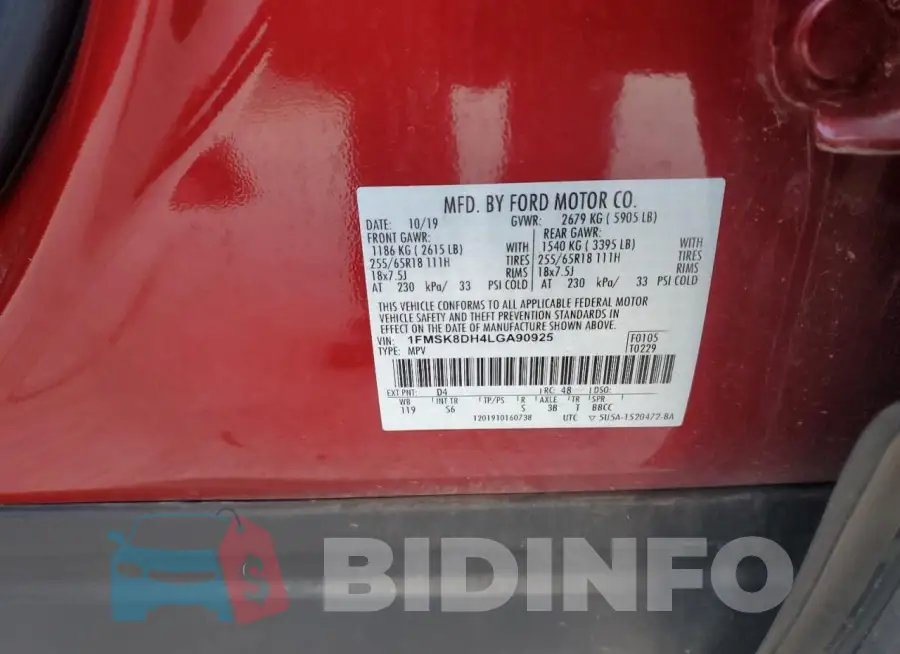 1FMSK8DH4LGA90925 Photo# 13