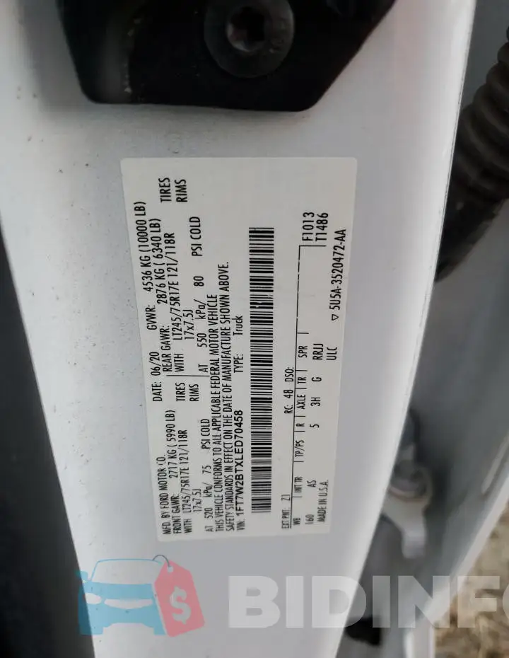 1FT7W2BTXLED70458 Photo# 12
