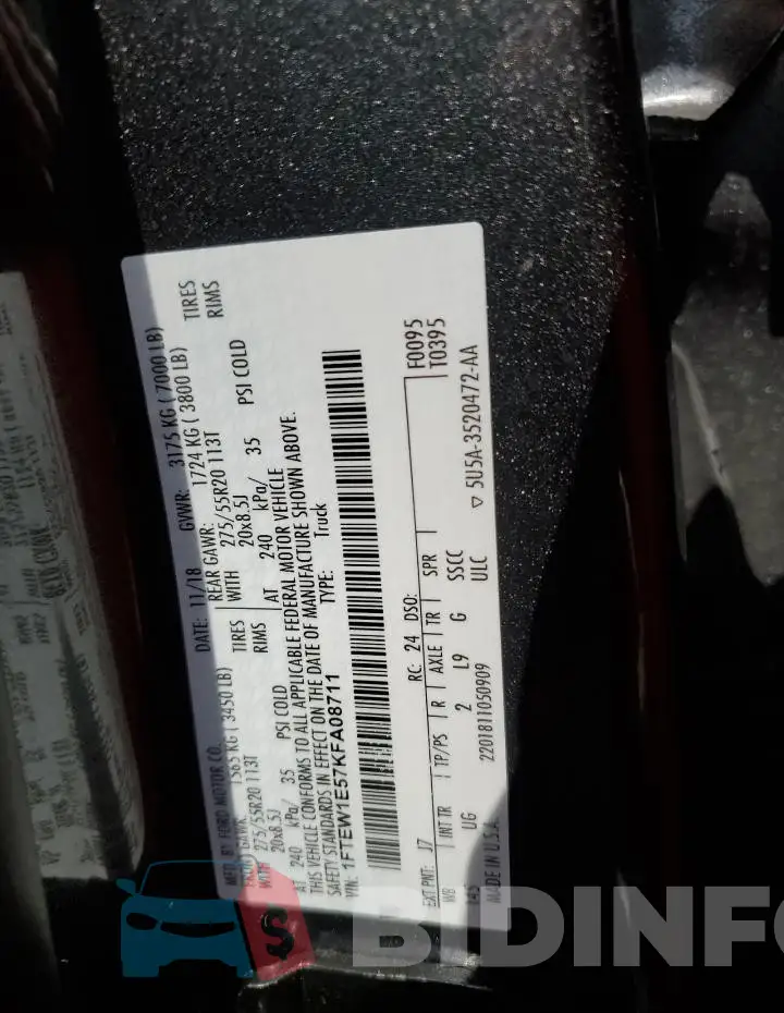 1FTEW1E57KFA08711 Photo# 13