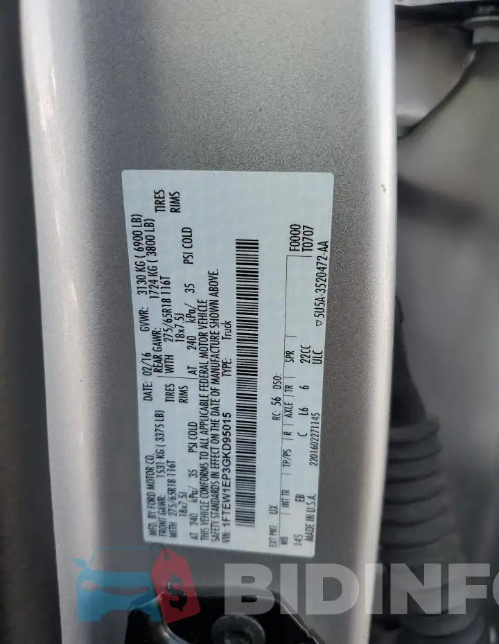 1FTEW1EP3GKD95015 Photo# 13