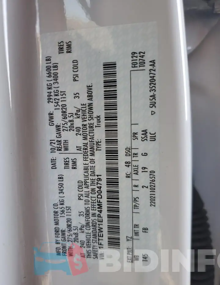 1FTEW1EP4MFD04791 Photo# 12