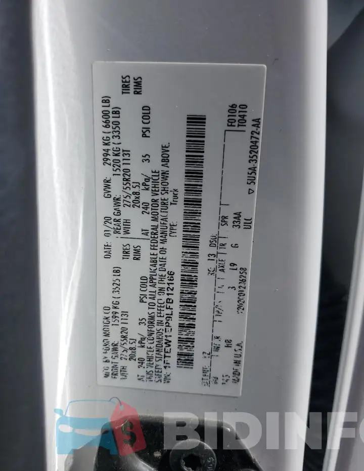 1FTEW1EP9LFB12166 Photo# 12