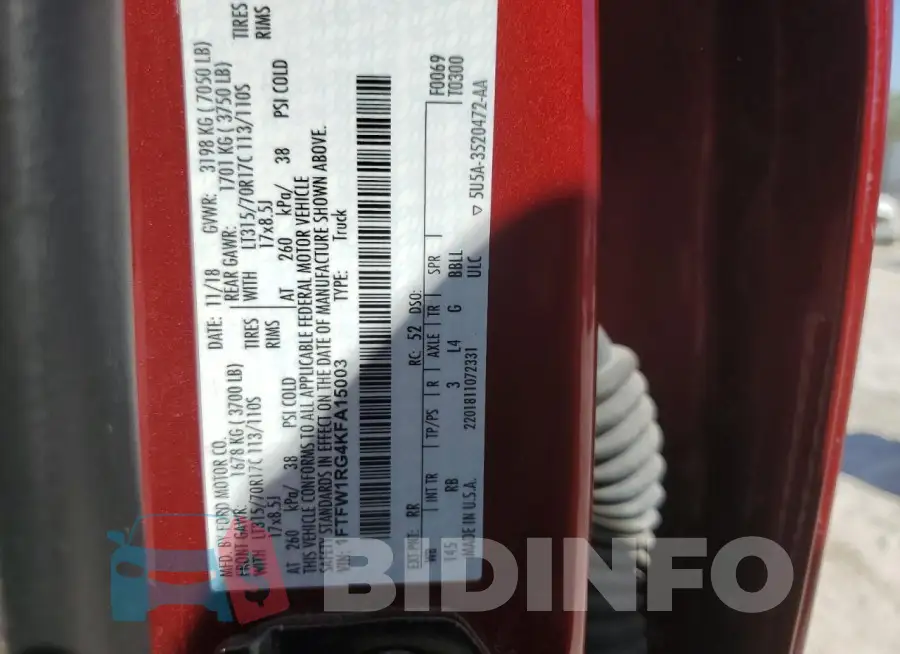 1FTFW1RG4KFA15003 Photo# 12