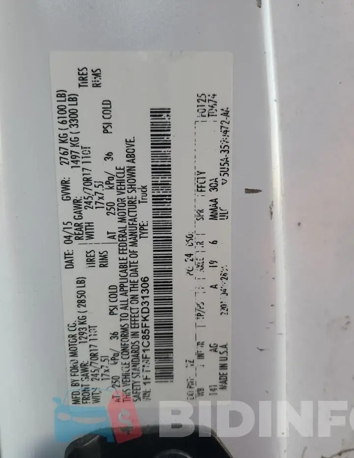 1FTMF1C85FKD31306 Photo# 12