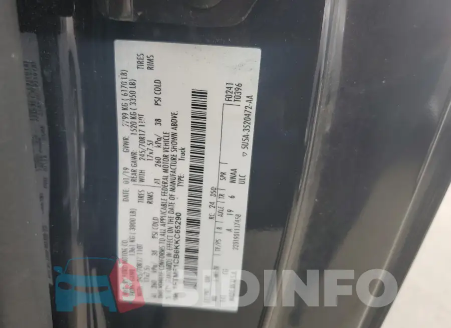 1FTMF1CB6KKC65290 Photo# 13