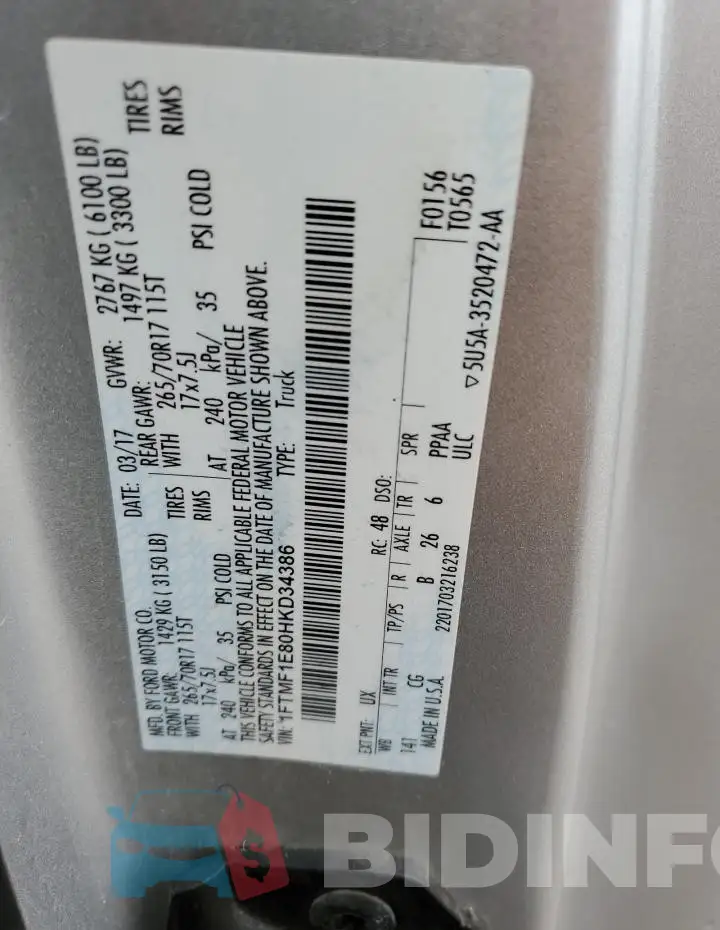 1FTMF1E80HKD34386 Photo# 12