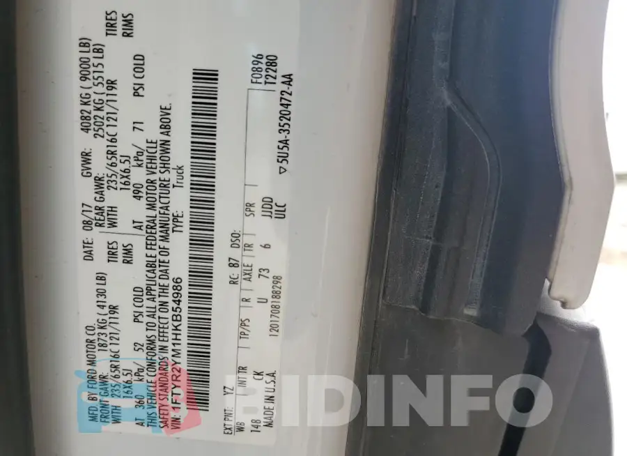 1FTYR2YM1HKB54986 Photo# 13
