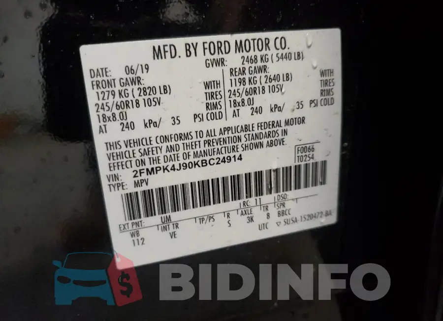 2FMPK4J90KBC24914 Photo# 13